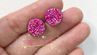 Hot Pink Chunky Faux Druzy Cabochons (10pcs)