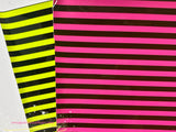 Patent Leather - Neon Yellow with Black Strips