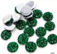 Green Flat Back Resin Cabochons (10pcs 12mm)