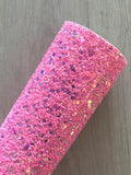 Lux Pink Chunky Glitter Fabric Sheet - Felt Backing