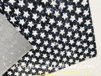 Premium chunky glitter navy blue with white stars