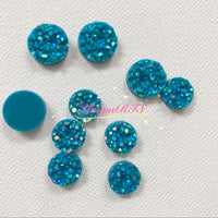 Teal Chunky Faux Druzy Cabochons (10pcs)