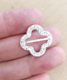 Clover Shaped Rhinestone Buckle (set of 5)