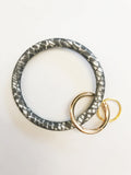 Gray Snake Skin Smooth Silicone Bangle Key Ring