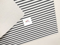 White Faux Leather with Printed Strips - Red, White and Blue Color Options