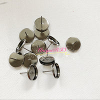 12mm Tray Stud Cabochons Earring Setting 10pcs - 5 Color Options